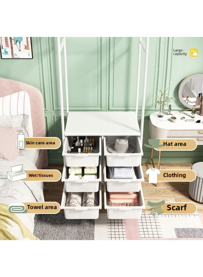Simple Style Floor-to-Floor Coat Rack Hanger Rental Room Simple Wardrobe Clothes Bag Hat Storage Rack-Color:Storage Clothes Hanger + Widened Sides  - Image 4