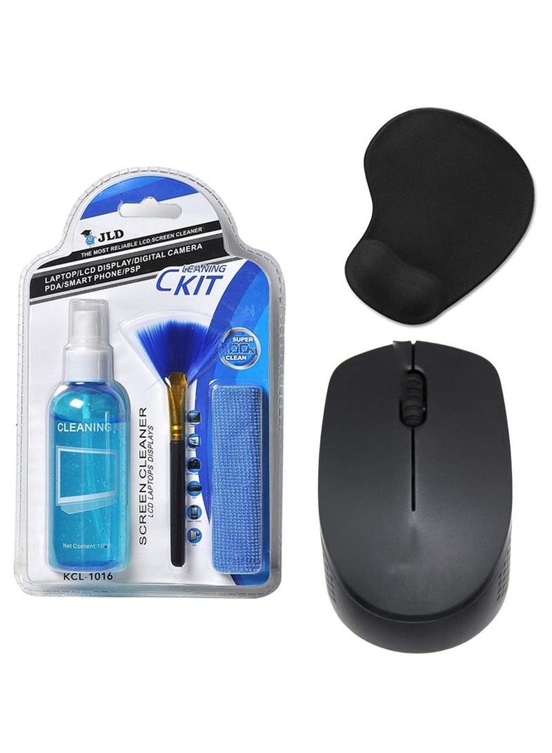 JLD GF-2800 Wireless Mouse Mouse Pad and Cleaning Kit Combo - Image 1