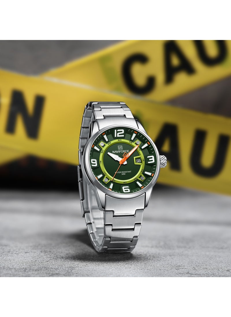 NAVIFORCE Elegant Stainless Steel Analog Wrist Watch for Men with Date Display Water Resistant Stylish Business and Casual Timepiece Durable Bracelet Comfortable Wear  - Image 3