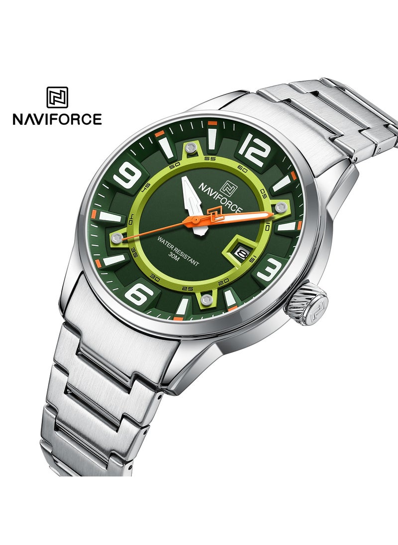 NAVIFORCE Elegant Stainless Steel Analog Wrist Watch for Men with Date Display Water Resistant Stylish Business and Casual Timepiece Durable Bracelet Comfortable Wear  - Image 2