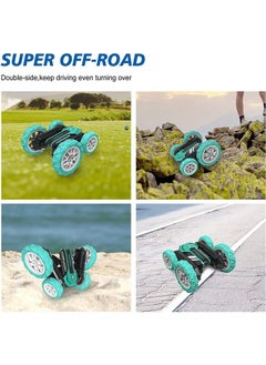 Beauenty Remote Control Stunt Car Double Sided Rotating Tumbling 360 Degree Flips, with Music and Led Lights (Green）  - Image 2
