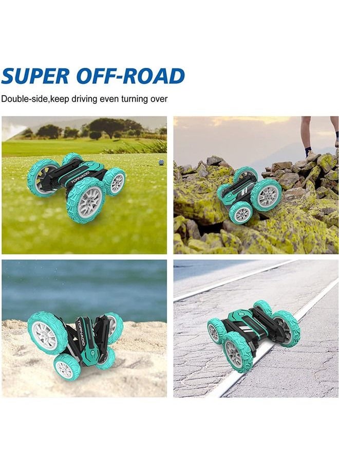 Beauenty Remote Control Stunt Car Double Sided Rotating Tumbling 360 Degree Flips, with Music and Led Lights (Green）  - Image 2