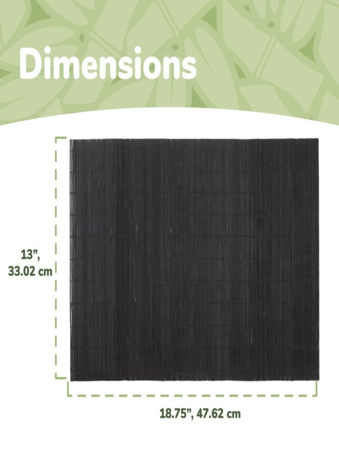 BambooMN Bamboo Placemat/Sushi Rolling Mat - 18.75" x 13" - Black, 4 pcs - Image 2