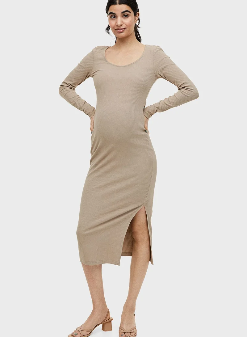 H&M Ribbed Side Slit Dress