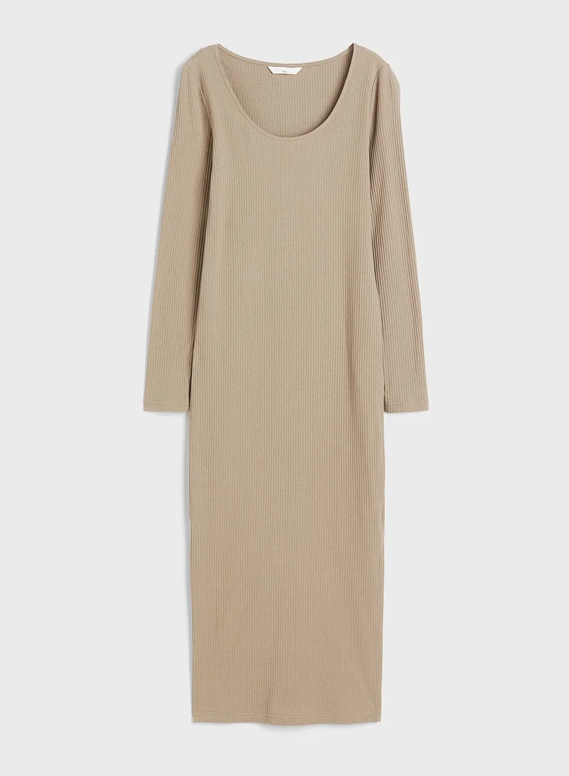 H&M Ribbed Side Slit Dress