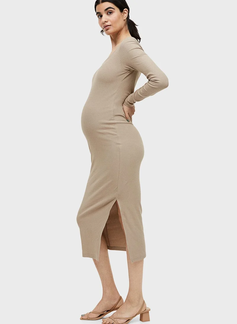 H&M Ribbed Side Slit Dress