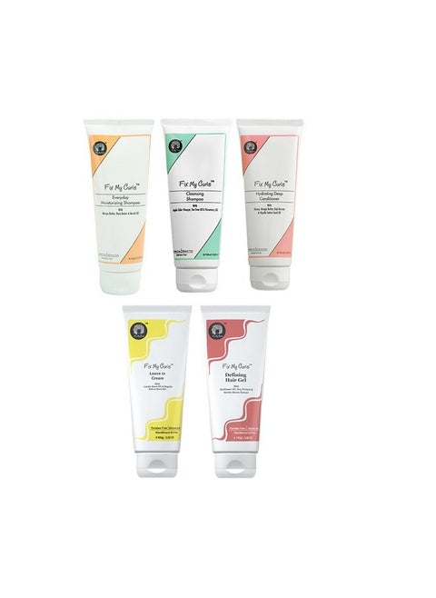 All In One Curl Kit With Cleansing & Moisturising Shampoo, Conditioner, & Curl Defining Cream & Gel (Pack Of 5) | For Curly, Wavy, Dry & Frizzy Hair |Sulphate & Silicone Free, 100Gm Each