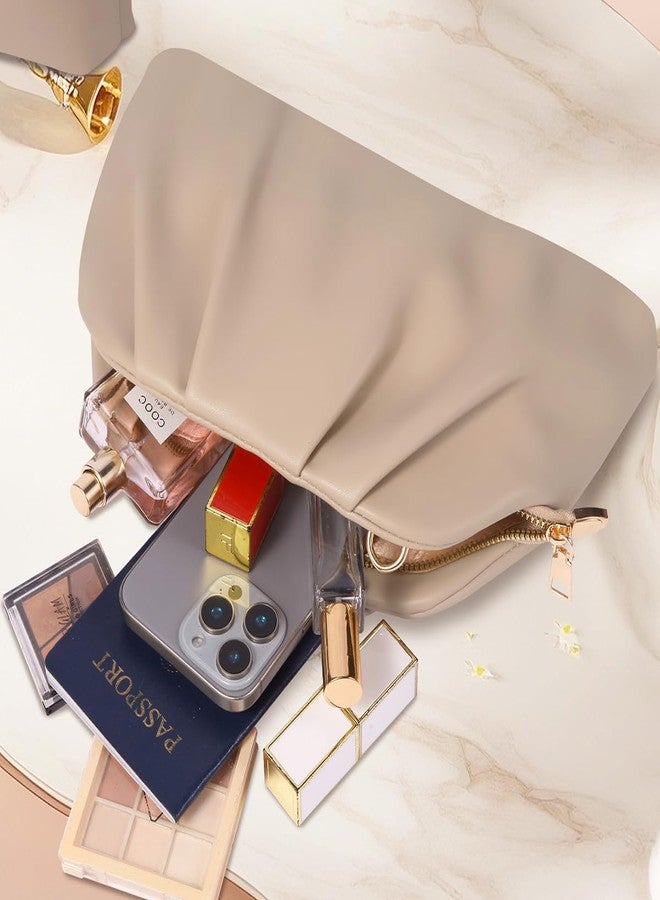 lovyoCoCo Clutch Purse for Women Soft Pleated PU Wedding Clutch, Elegant Evening Bag for Galas, Proms,Cocktail Parties (Nude) - Image 2