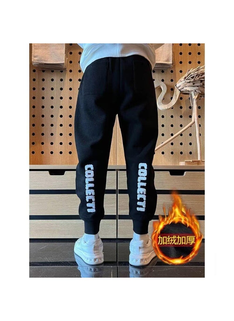Generic - Sporty Casual Pants for Men Youthful Versatile Simple Design High Street Style Spring Autumn Essential Fashionable Brand Black [regular]] - Image 1