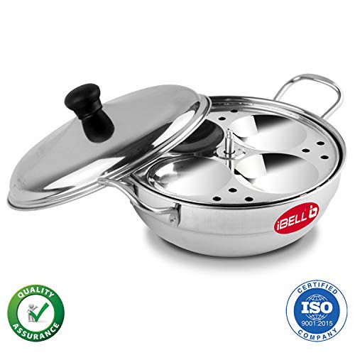 iBELL Stainless Steel Idly Pot & Pan Sets (2.5L), Silver - Image 4
