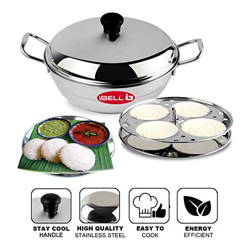 iBELL Stainless Steel Idly Pot & Pan Sets (2.5L), Silver - Image 3
