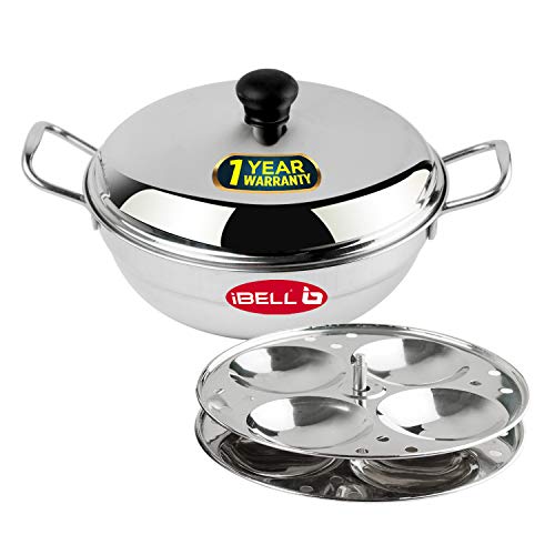 iBELL Stainless Steel Idly Pot & Pan Sets (2.5L), Silver - Image 1