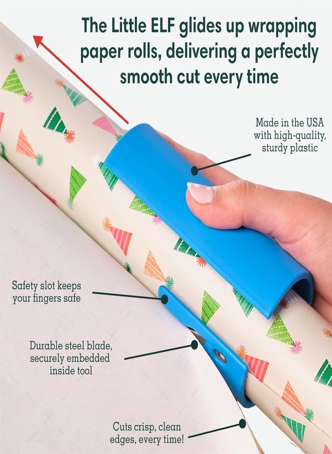 Little ELF Wrapping Paper Cutter (2-Pack, As seen on Shark Tank, Christmas Wrapping Paper Cutter, Made in USA, Holiday Gift Wrap Cutter Tool, - Image 4