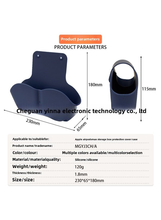 Generic - Applicable To Apple AirPods Max Headset Protective Cover Silicone Storage Bag Drop-resistant Dustproof Sleep Headset-Color:Black-Model:Silicone Storage Bag - Image 1