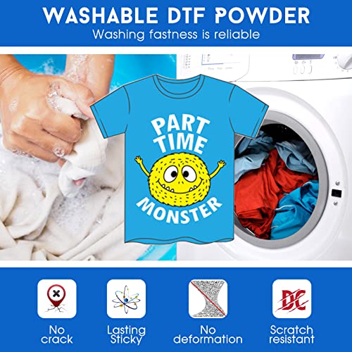 Yamation DTF Powder Adhesive White 35.2OZ/ 2.2lb DTF Transfer Powder Hot Melt Adhesive applies to All DTF Transfer Printers for Digital Prints on T-Shirts Textile DTF Supply with DTF PET Film and Ink - Image 5