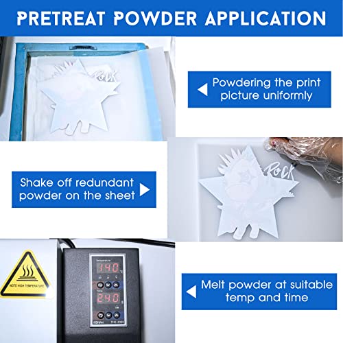 Yamation DTF Powder Adhesive White 35.2OZ/ 2.2lb DTF Transfer Powder Hot Melt Adhesive applies to All DTF Transfer Printers for Digital Prints on T-Shirts Textile DTF Supply with DTF PET Film and Ink - Image 4