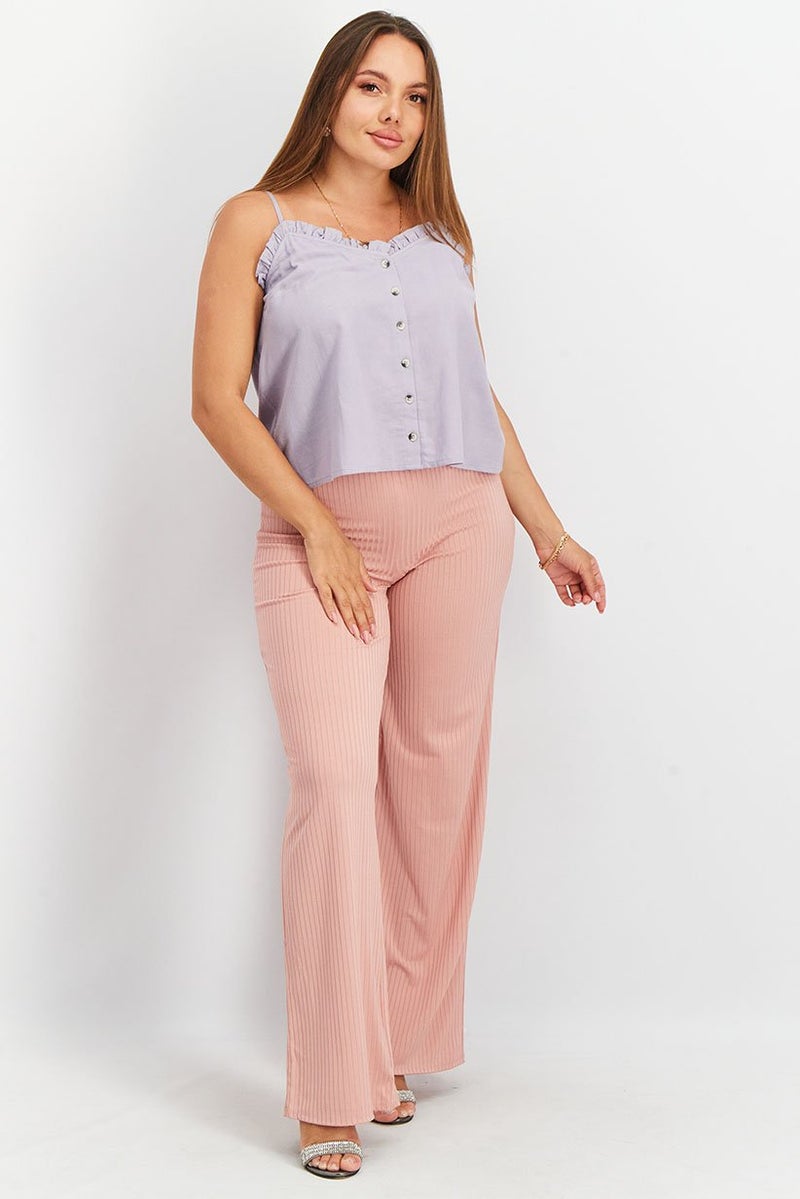 Asos Design Women V-Neckline Sleeveless Plain Blouse, Lilac - Image 4