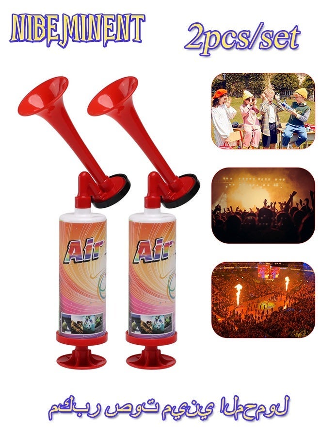 NIBEMINENT 2pcs Plastic Loud Air Pump Horn Handheld Concerts Boating Horn Trump Noisemakers for Kids Birthday Party, Football Match Sporting Events, Festival Celebrations, Fog Warning Horn Trump - Image 1