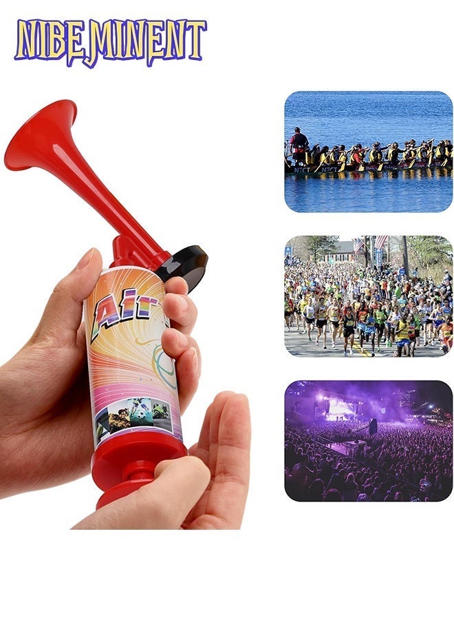 NIBEMINENT 2pcs Plastic Loud Air Pump Horn Handheld Concerts Boating Horn Trump Noisemakers for Kids Birthday Party, Football Match Sporting Events, Festival Celebrations, Fog Warning Horn Trump - Image 3