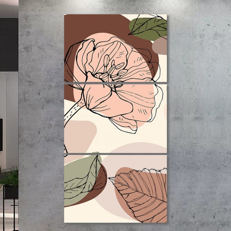 ماركتنا ثلاث لوحات قماشية مودرن بتصميم تجريدي مع برواز مجوف مقاس (120×60) ثلاث قطع - Image 1