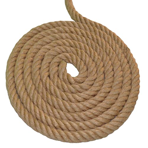 YUZENET Twisted Manila Jute Rope (1 Inch x 50 Feet) Natural Thick Hemp Rope for Crafts, Nautical, Railing, Hammock, Decorating - Image 2