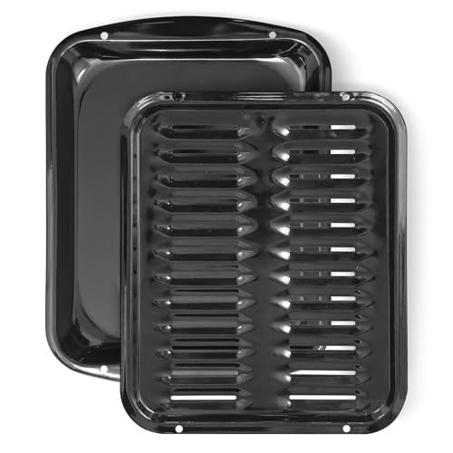 Bagean Broiler Pan for Oven Nonstick Porcelain Coated - 16.75” x 12.75” Frigidaire 5304494997 Replacement Broiling Pan for Oven With Rack For up to 550° F - Broiler Pans Circulate Heat and Drains Fat - Image 1