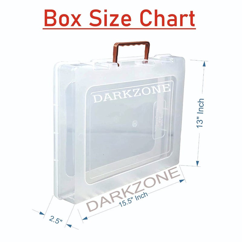 DARKZONE MultiPurpose Rectangular Plastic Storage Box with Locks and Handle Transparent Plastic Box for Saree Laptop Books Clothes 155 X 13 X 25 Inch 4 - Image 2