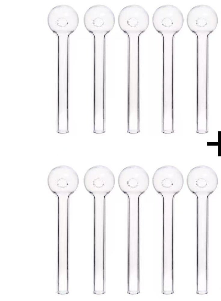 Breakproof Glass Straws - Durable Reusable Glass Straws  10 Pack with 1 Cleaning Brush for Drinks, Herbs, Smoothies, Aromatherapy（Transparent Color） - Image 1