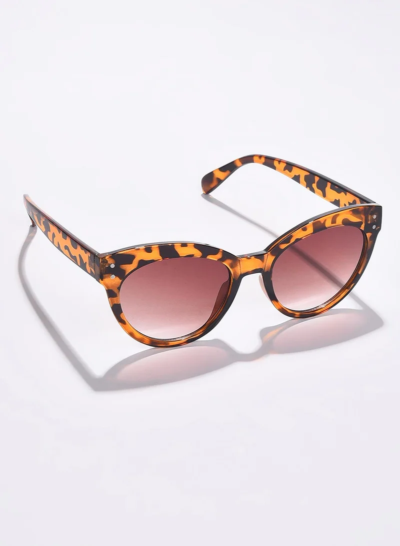 صوص هاوت Black Lens Brown Cateye Sunglasses