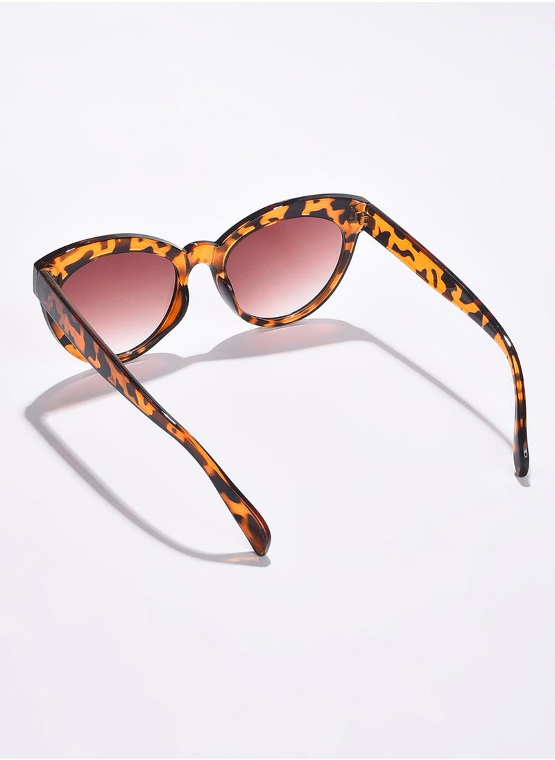 Haute Sauce Black Lens Brown Cateye Sunglasses  - Image 4