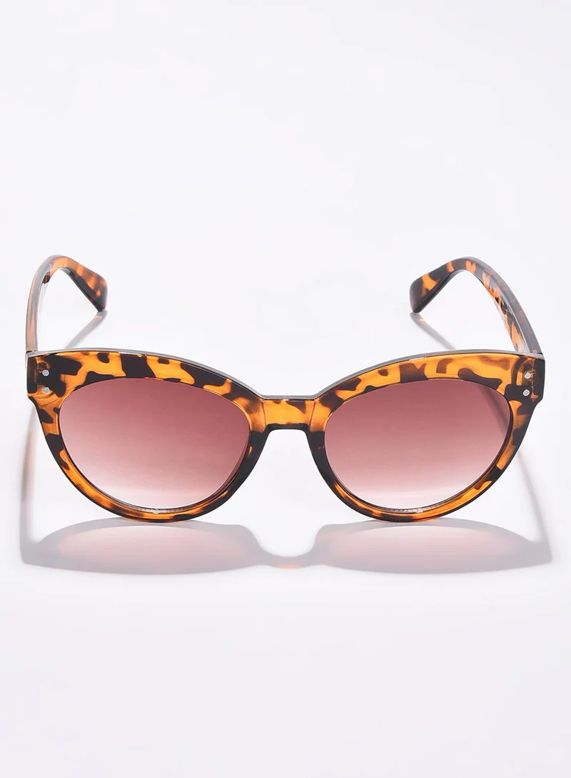 Haute Sauce Black Lens Brown Cateye Sunglasses