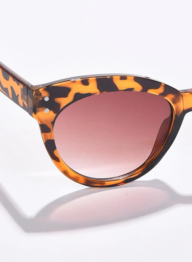 صوص هاوت Black Lens Brown Cateye Sunglasses