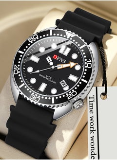 Sanda OFNS New Style Fashion 8033 Men's Quartz Watch Simple Fashion Waterproof Calendar Watch Casual Silicone Strap Watch Wristwatch  - Image 1