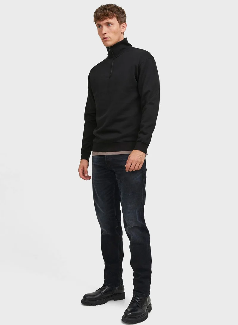 JACK & JONES  Solid Crew Neck Regular Fit Sweatshirt for Men | Best Price UAE