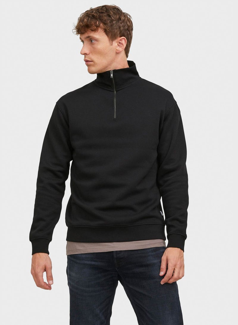 JACK & JONES Solid Crew Neck Regular Fit Sweatshirt - Image 1