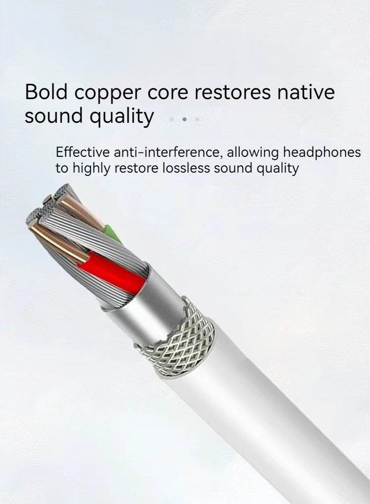 In-ear headphones 3.5mm wired headphone with microphone subwoofer headphone white - Image 4