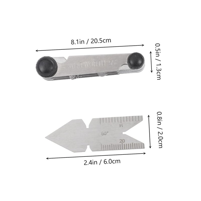 Metric SAE Thread Pitch Gauges Set 4 Pcs Measuring Tool Kit - Image 3