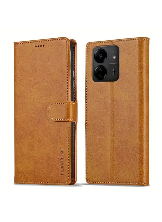 Rose Red PU Leather Flip Wallet Phone Case For Redmi Note 13 Pro 5G Cover - Image 5
