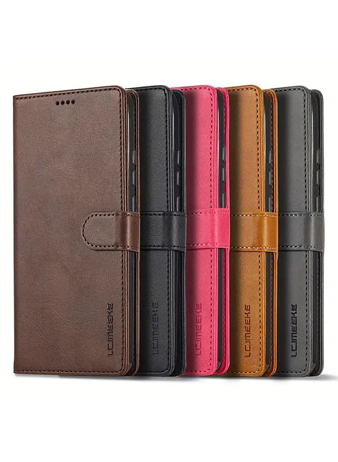Rose Red PU Leather Flip Wallet Phone Case For Redmi Note 13 Pro 5G Cover - Image 2