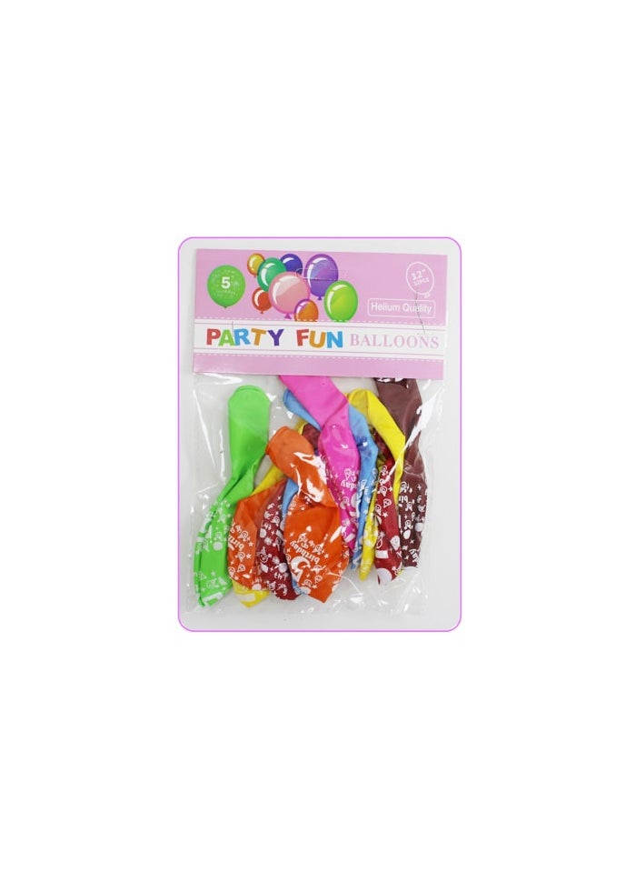 PARTY FUN - Happy Birthday 12" Balloons - Number 5 - Image 1