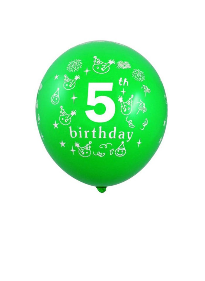PARTY FUN - Happy Birthday 12" Balloons - Number 5 - Image 1