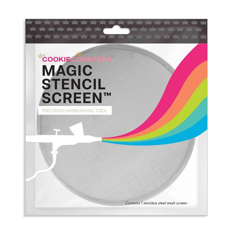 The Cookie Countess Inc The Original Cookie Countess Magic Stencil Screen Airbrushing Tool Food-Safe Stainless Steel Airbrush Screenâ„¢ (1) - Image 1