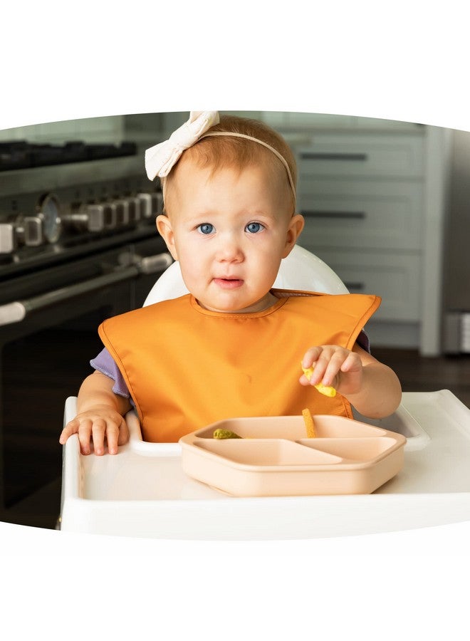 Tiny Twinkle Silicone Suction Baby Plate, Suction Grip Divided Dish for First Foods and Self-Feeding Toddlers, Baby Led Weaning Supplies for Independent Eating (Sand Plate with Lid) - Image 4