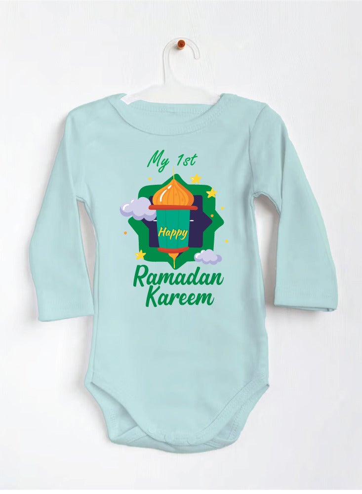 PRINTSHOP4ME My First Ramadan Kareem Outfit - Romper for Newborn Babies - Long Sleeve Cotton Baby Romper for Baby Boys and Girls - Celebrate Baby's First Ramadan  - Image 2
