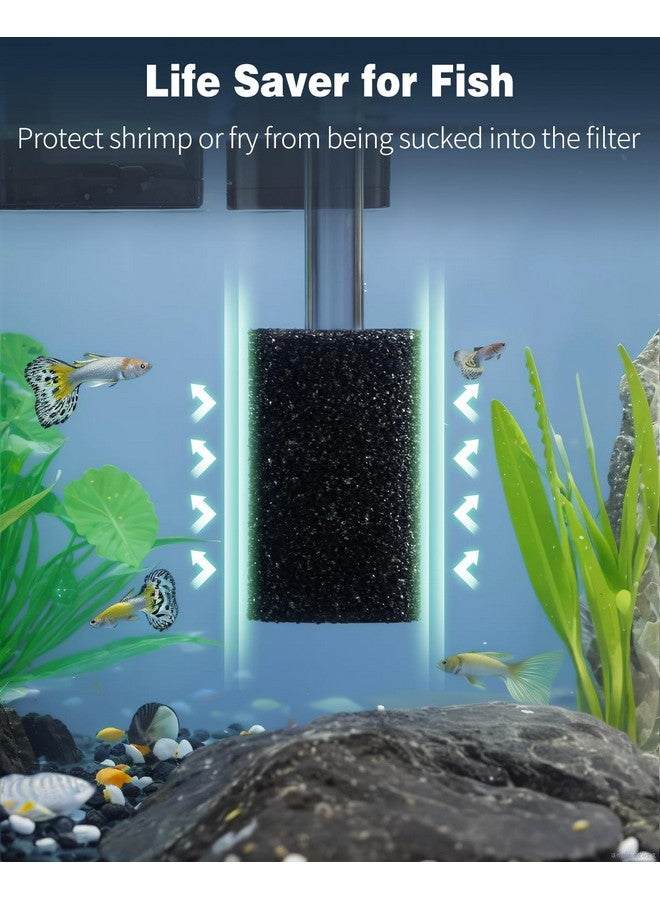 باوفلي عبوة من 12 قطعة من إسفنجة ما قبل الترشيح من Pawfly، إسفنجة ترشيح حوض السمك، إسفنجة سحب 0.8 بوصة، بكرة إسفنجية للأسماك الصغيرة، وزريعة الروبيان، وأغطية أحواض السمك، والملحقات - Image 4