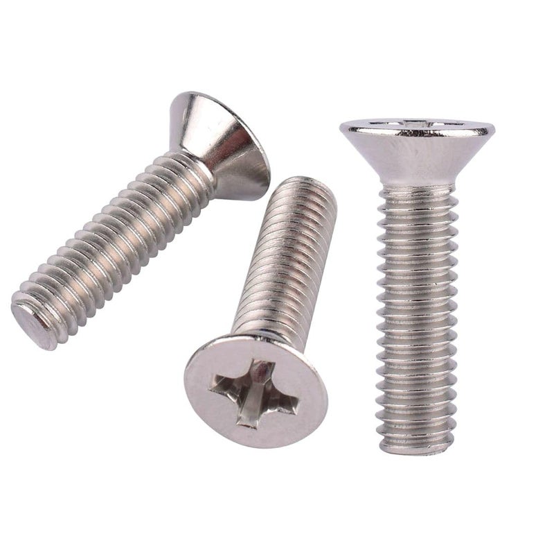 VAMUOEFL 3/8-16 x 3/4" Phillips Flat Head Machine Screws, Stainless Steel 304 (18-8), UNC Coarse Thread, Countersunk Head Machine Screws, 10Pcs - Image 1