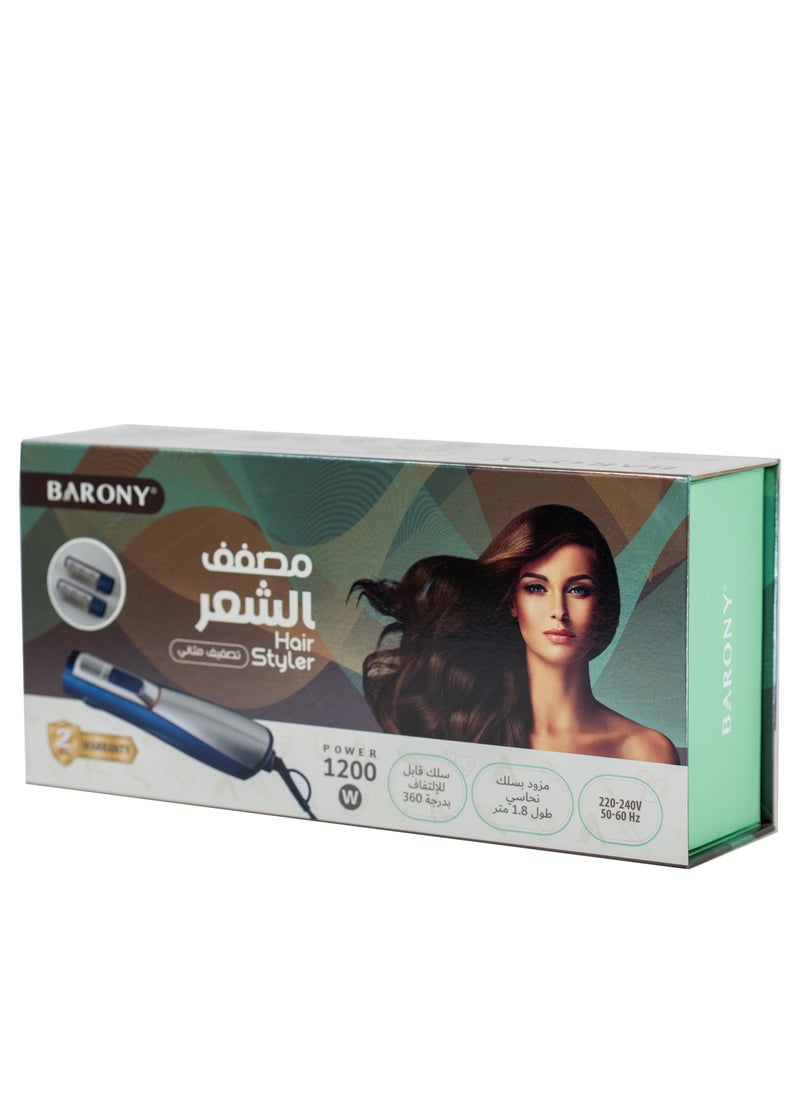 BARONY Baroni hair dryer 2 pieces 1200 watts blue-silver colour  - Image 4
