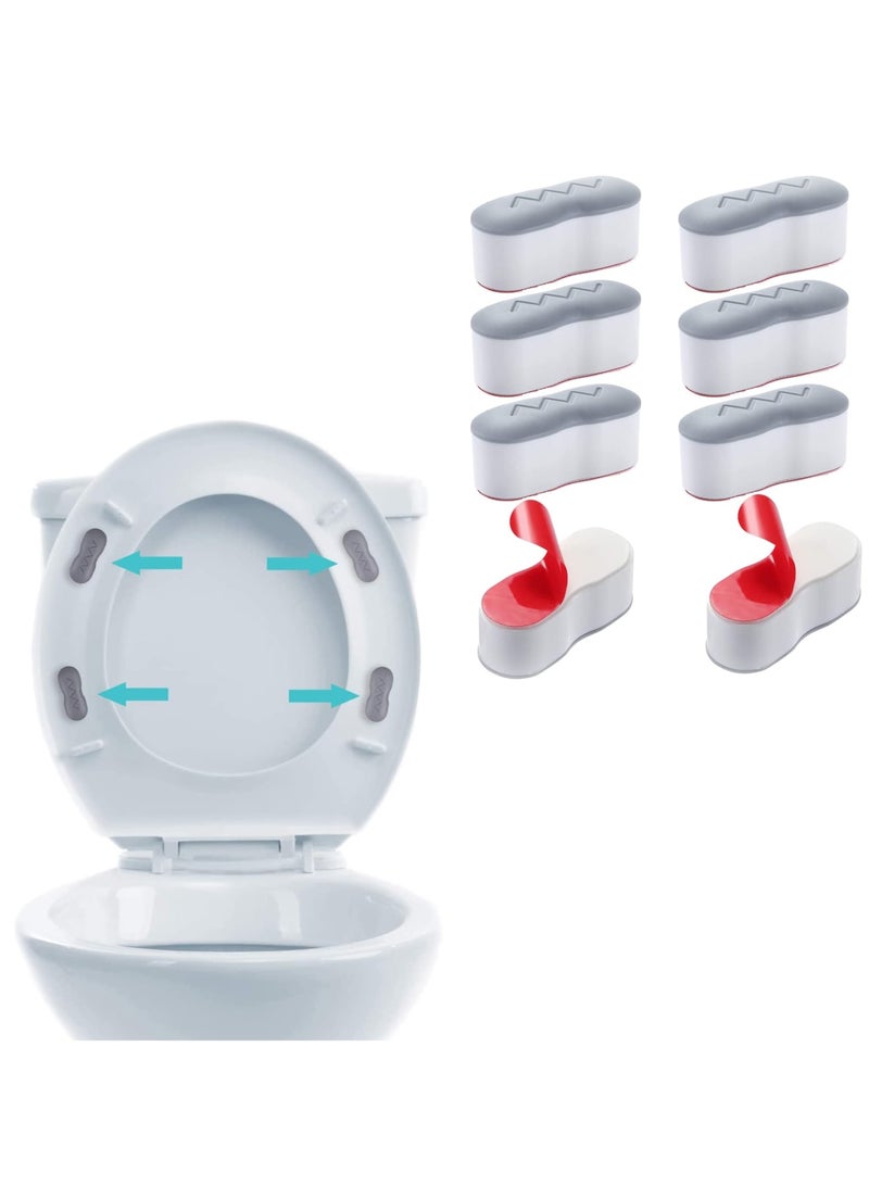 Zikra Toilet Seat Bumpers Buffers Replacement Kit, 8 Pcs White Push in Toilet Seat Buffer Set Toilet Seat Buffer Pads Toilet Seat Buffers Self-Adhesive Replacement Bumpers for Home, Hotel, School - Image 1