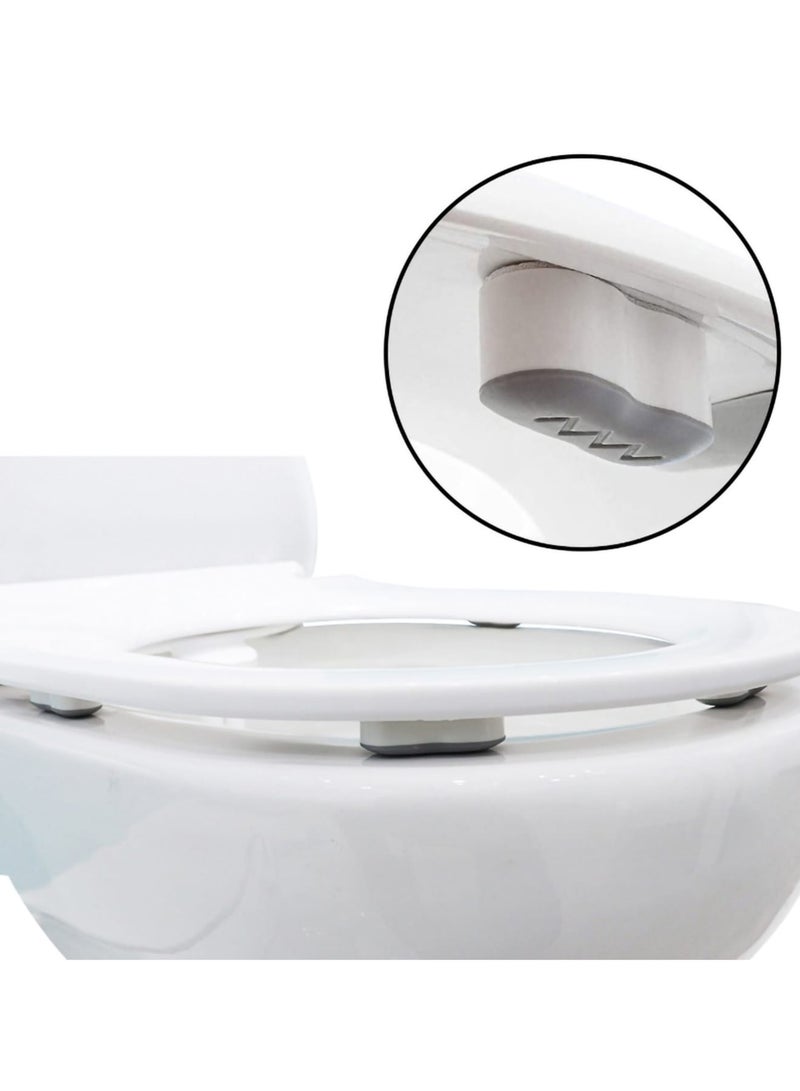 Zikra Toilet Seat Bumpers Buffers Replacement Kit, 8 Pcs White Push in Toilet Seat Buffer Set Toilet Seat Buffer Pads Toilet Seat Buffers Self-Adhesive Replacement Bumpers for Home, Hotel, School - Image 2