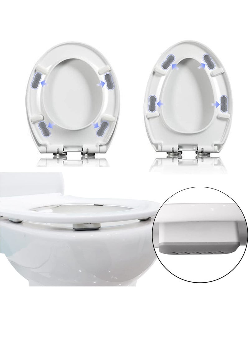 Zikra Toilet Seat Bumpers Buffers Replacement Kit, 8 Pcs White Push in Toilet Seat Buffer Set Toilet Seat Buffer Pads Toilet Seat Buffers Self-Adhesive Replacement Bumpers for Home, Hotel, School - Image 5